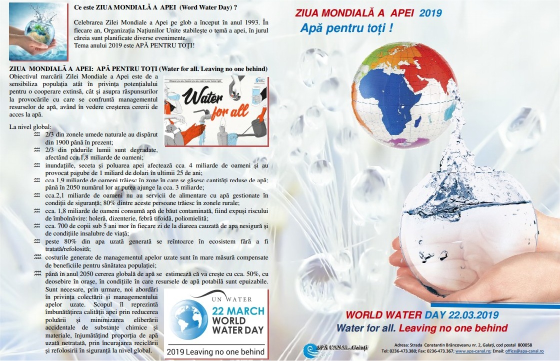 22 Martie - Ziua Mondială a Apei