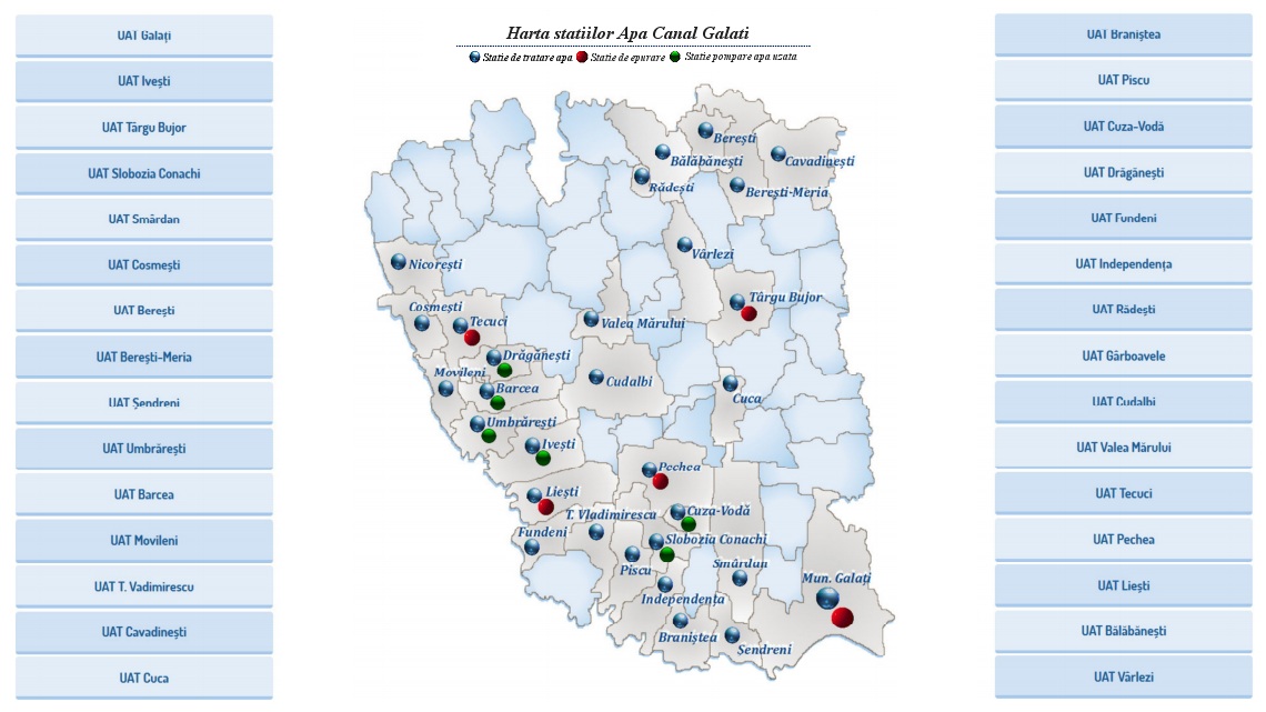 APA CANAL Galați - Operator Regional (31 localități)