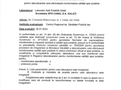 Certificat Lap Galati 2024